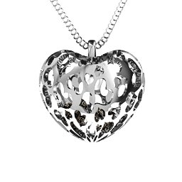 Caged Hearts Pendant With 2–6 Stones in 925 Sterling Silver with Smokey Quartz, Ruby, Cubic Zirconia, Peridot, and Blue Sapphire