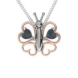 Love Butterfly Pendant in 925 Sterling Silver with Alexandrite
