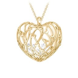 Organic Caged Hearts Pendant