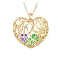 Organic Caged Hearts Pendant