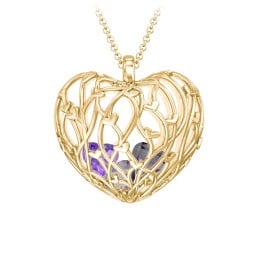 Organic Caged Hearts Pendant