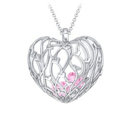 Organic Caged Hearts Pendant