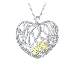 Organic Caged Hearts Pendant