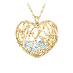 Organic Caged Hearts Pendant