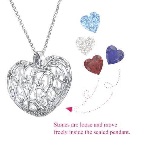 Organic Caged Hearts Pendant
