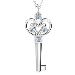 3–5 Stone Accented Key Pendant