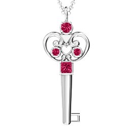 3–5 Stone Accented Key Pendant