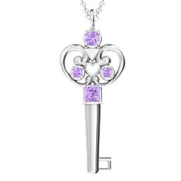 3–5 Stone Accented Key Pendant