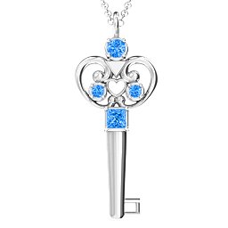 3–5 Stone Accented Key Pendant