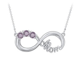 Mom's Infinity Pendant in 925 Sterling Silver with Alexandrite
