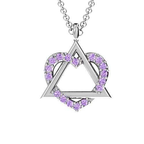 Adoption Pendant – Sterling Silver with Amethyst Premium Zirconia