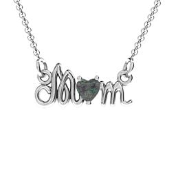 Graceful Mom Heart Birthstone Pendant