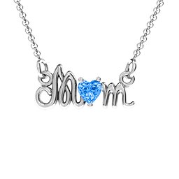 Graceful Mom Heart Birthstone Pendant