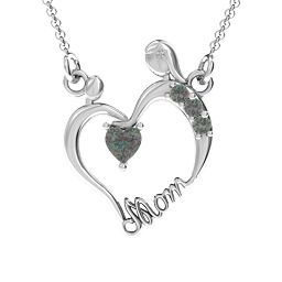 Mother and Child Pendant in 925 Sterling Silver with Alexandrite