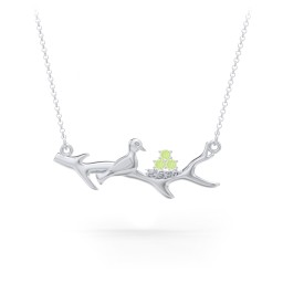 Mother's Nest with 1-5 Stones Pendant in 925 Sterling Silver with Peridot, Cubic Zirconia, and Pink Tourmaline