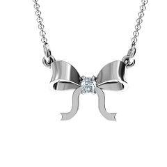 Put A Bow On It Pendant – Sterling Silver with Cubic Zirconia
