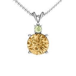 Graceful Round Solitaire with Accent Pendant