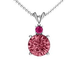 Graceful Round Solitaire with Accent Pendant