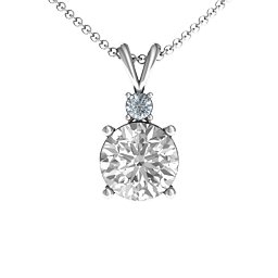 Graceful Round Solitaire with Accent Pendant