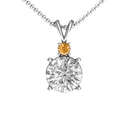 Graceful Round Solitaire with Accent Pendant