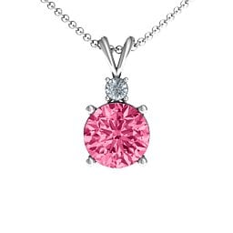 Graceful Round Solitaire with Accent Pendant