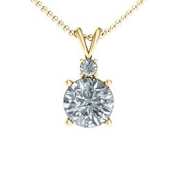 Graceful Round Solitaire with Accent Pendant