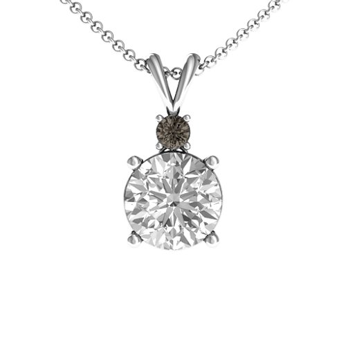 Graceful Round Solitaire with Accent Pendant