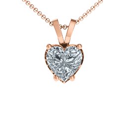 Opulent Heart Pendant in 10K Solid Rose Gold