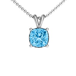 Chelsea Solitaire Pendant in 925 Sterling Silver with Blue Topaz