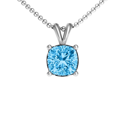 Chelsea Solitaire Pendant – Sterling Silver with Blue Topaz