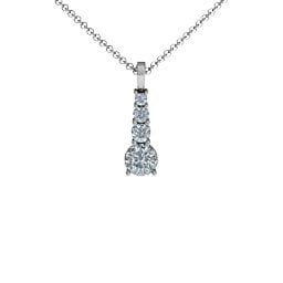 Graduated Line Pendant in 925 Sterling Silver with Diamond