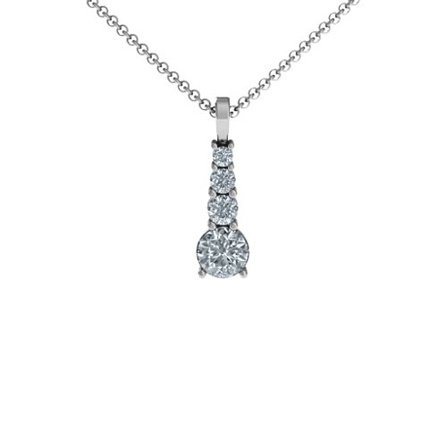 Graduated Line Pendant – Sterling Silver with Cubic Zirconia