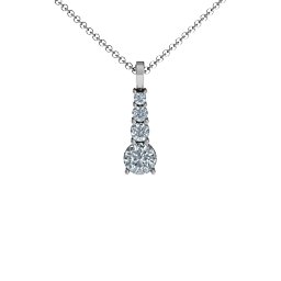 Graduated Line Pendant in 925 Sterling Silver with Diamond