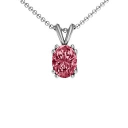 Larissa Solitaire Pendant in 925 Sterling Silver with Red Premium Zirconia