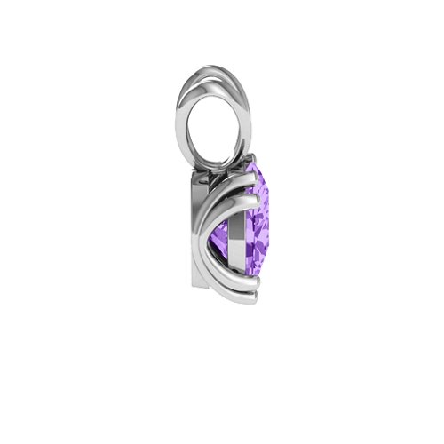 Larissa Solitaire Pendant – Sterling Silver with Amethyst