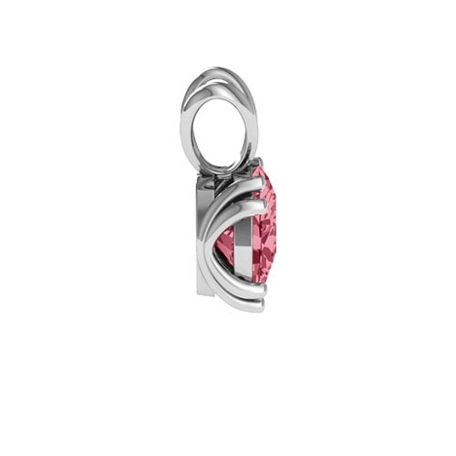 Larissa Solitaire Pendant – Sterling Silver with Red Premium Zirconia
