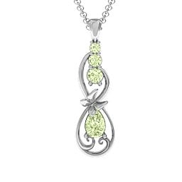Ornate Butterfly Infinity Pendant in 925 Sterling Silver with Peridot