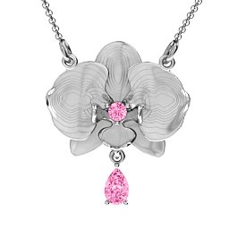 Orchid and Pear Drop Pendant