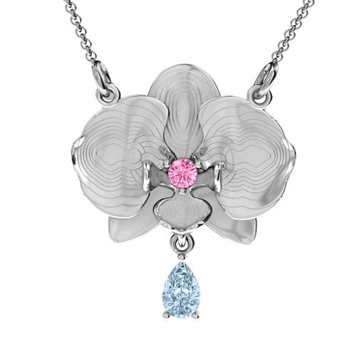 Orchid and Pear Drop Pendant