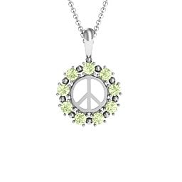 Peace Sign with Stones Pendant