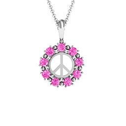 Peace Sign with Stones Pendant