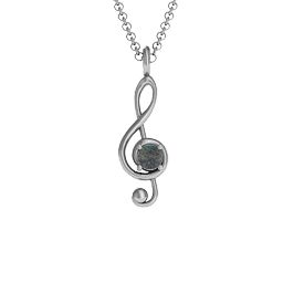 Treble Clef Pendant in 925 Sterling Silver with Alexandrite