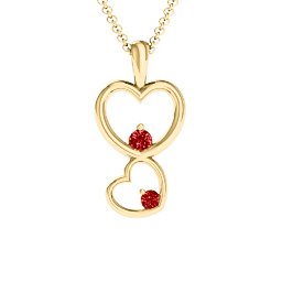 Two Hearts Double Heart Pendant in 18K Gold Plated Silver