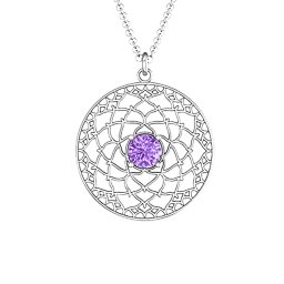 Crown Chakra Pendant in 925 Sterling Silver with Amethyst