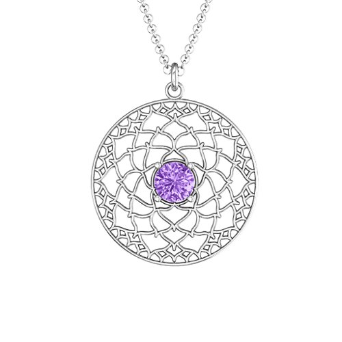 Crown Chakra Pendant – Sterling Silver with Amethyst