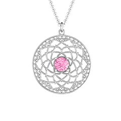 Crown Chakra Pendant – Sterling Silver with Garnet