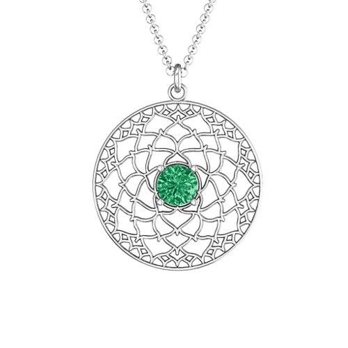 Crown Chakra Pendant – Sterling Silver with Emerald