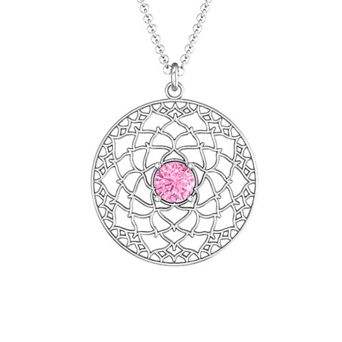 Crown Chakra Pendant – Sterling Silver with Pink Tourmaline