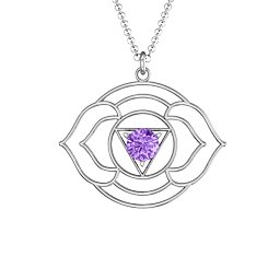 Third Eye Chakra Pendant in 925 Sterling Silver with Amethyst