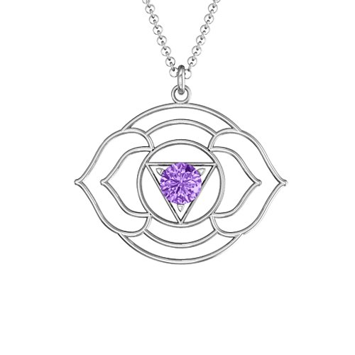 Third Eye Chakra Pendant – Sterling Silver with Amethyst